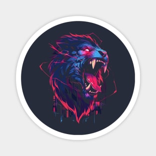 Synthwave Lion Magnet